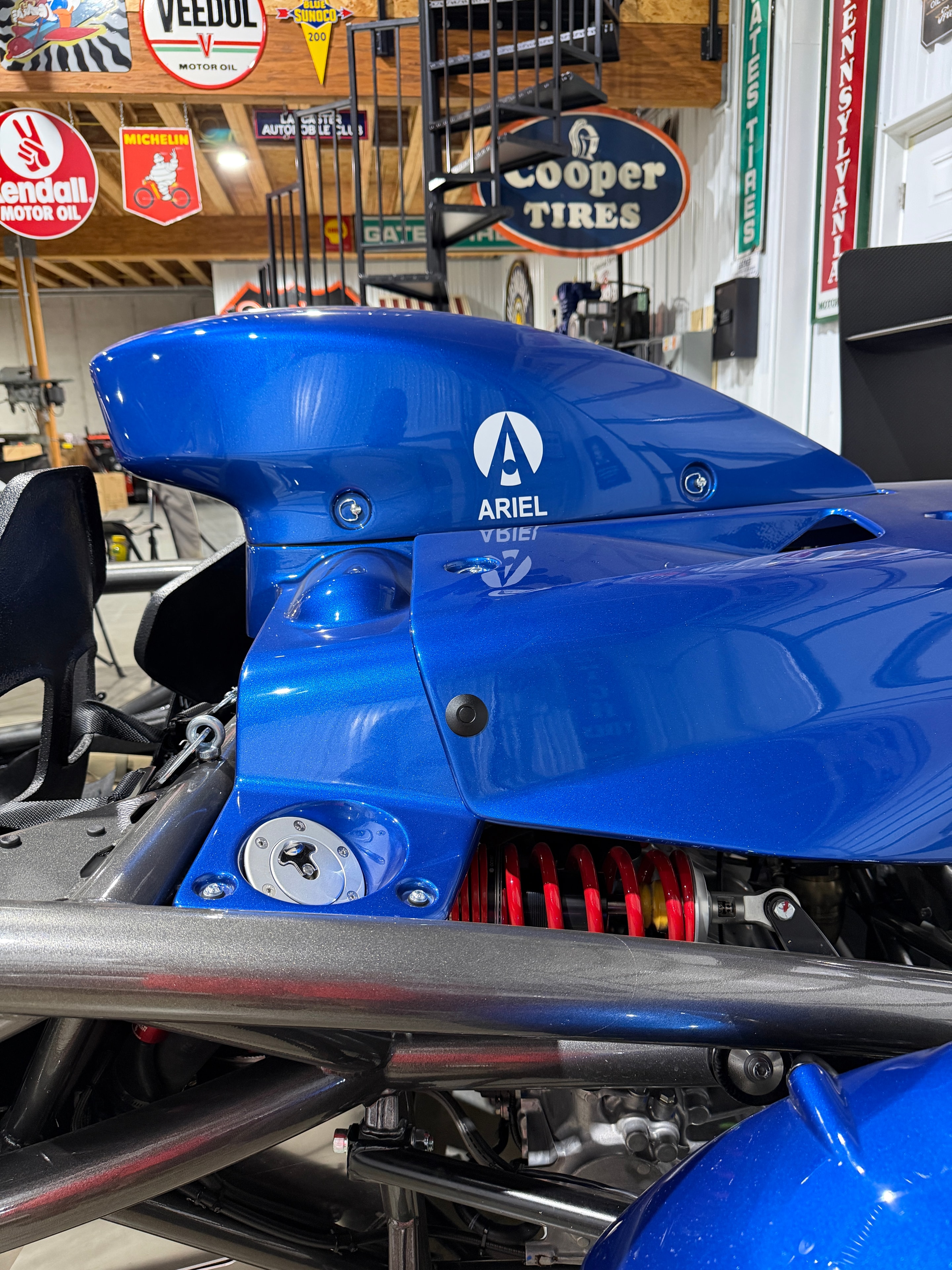 2025 Ariel Atom 4 — overhead front view showing open cockpit and suspension