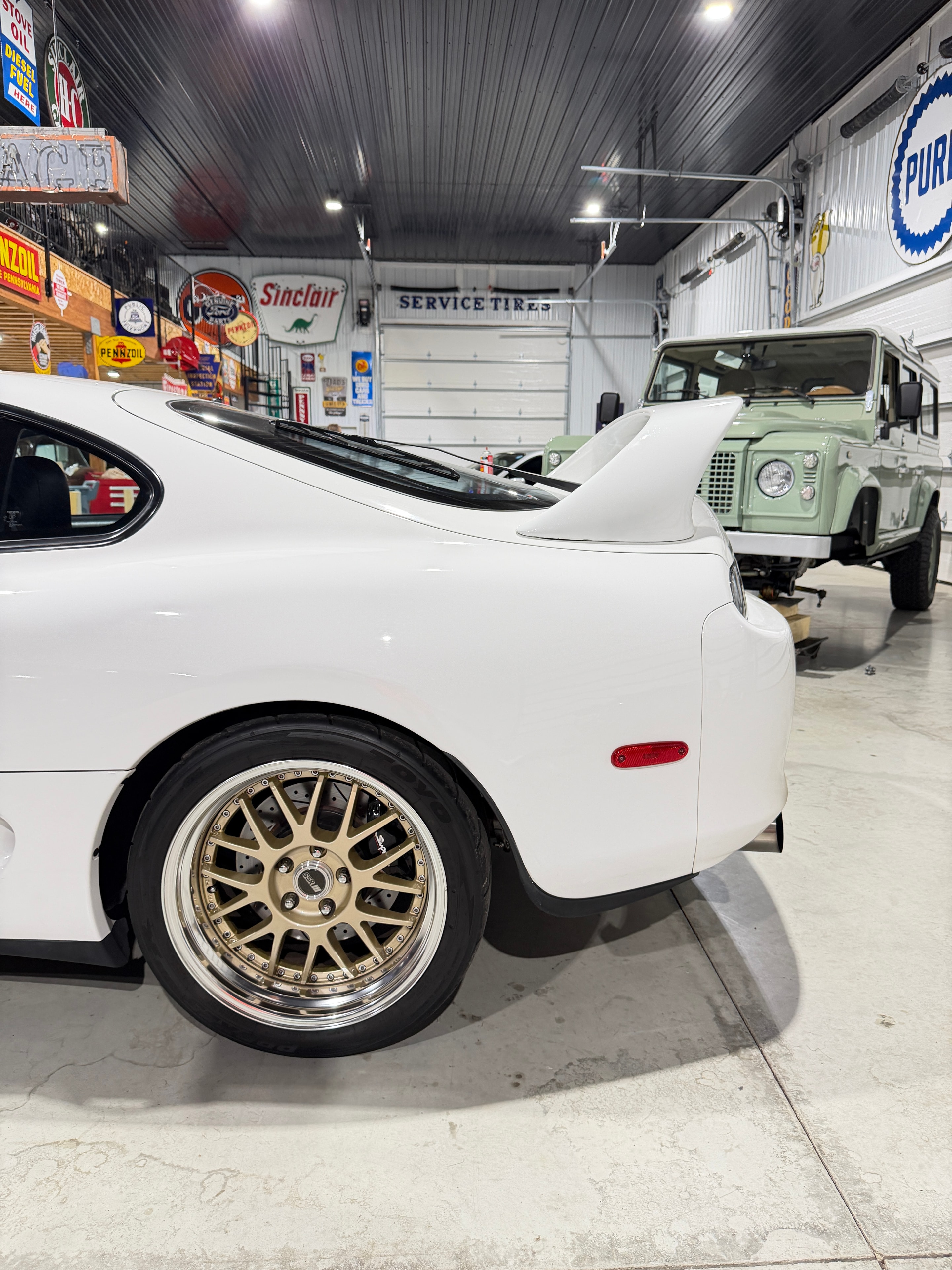 1993 Toyota Supra MkIV — low front angle, 245/40/18 R888s on SSR MS1s
